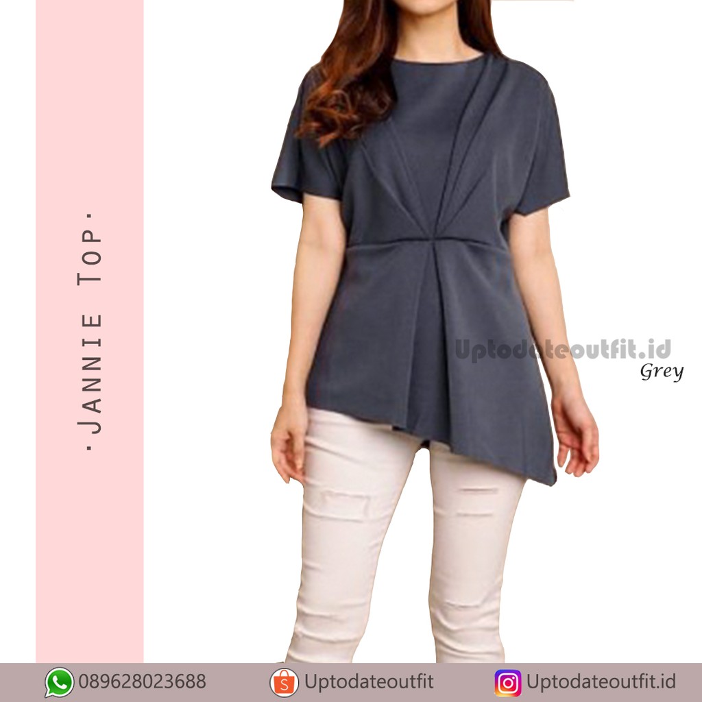 Jannie Top Atasan Wanita Model Terbaru 2019 Blouse Lagi Ngetrend Baju Korea Blouse Korea Simple Shopee Indonesia