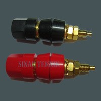 BA-77A Binding Post Gold Merah Hitam Gold Plate Banana 4mmm Cucuk Jepit Box Input Sound Soket Steker Bis Set