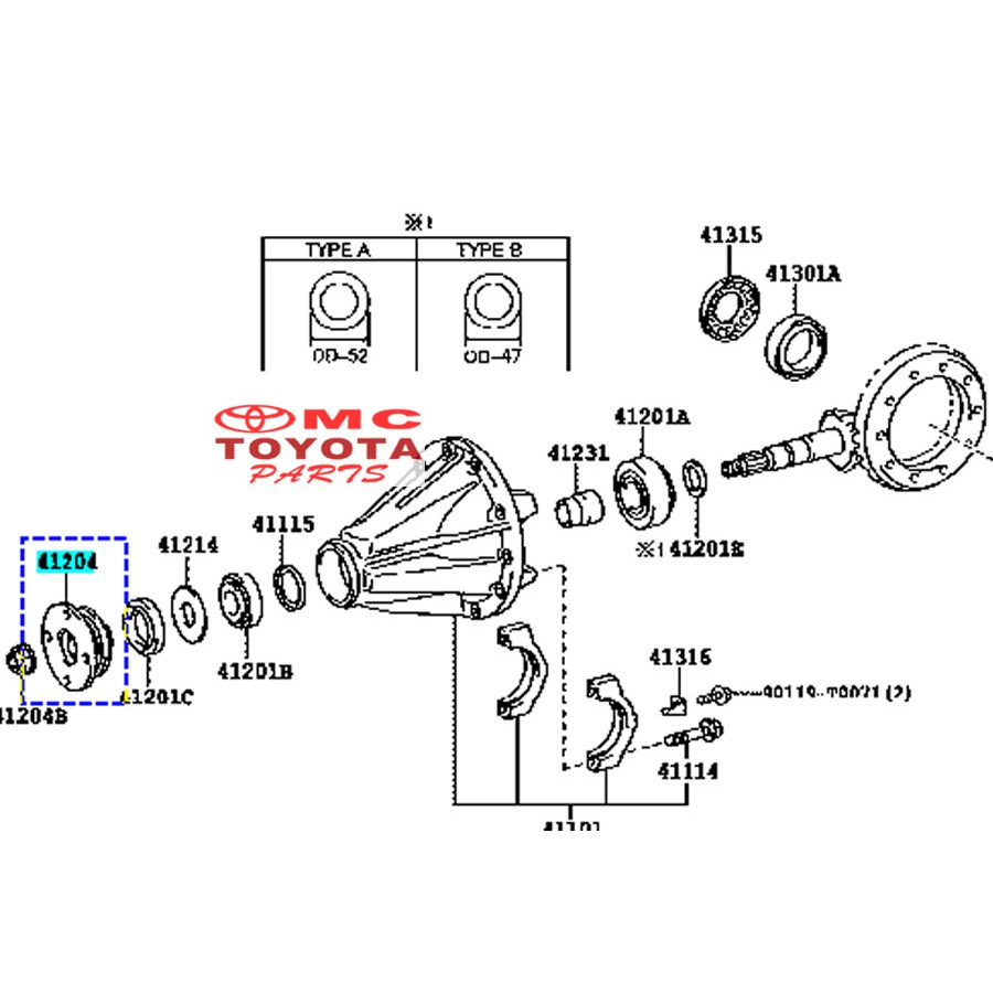 Flange Gardan Belakang New Hilux Fortuner 41204-0K110