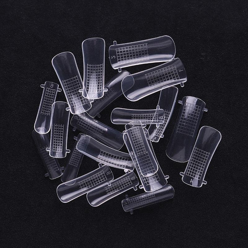 20 Pcs Quick Building Mold Tips Nail Dual Forms Finger Extension Nail Art UV Builder Nail Gel Tool