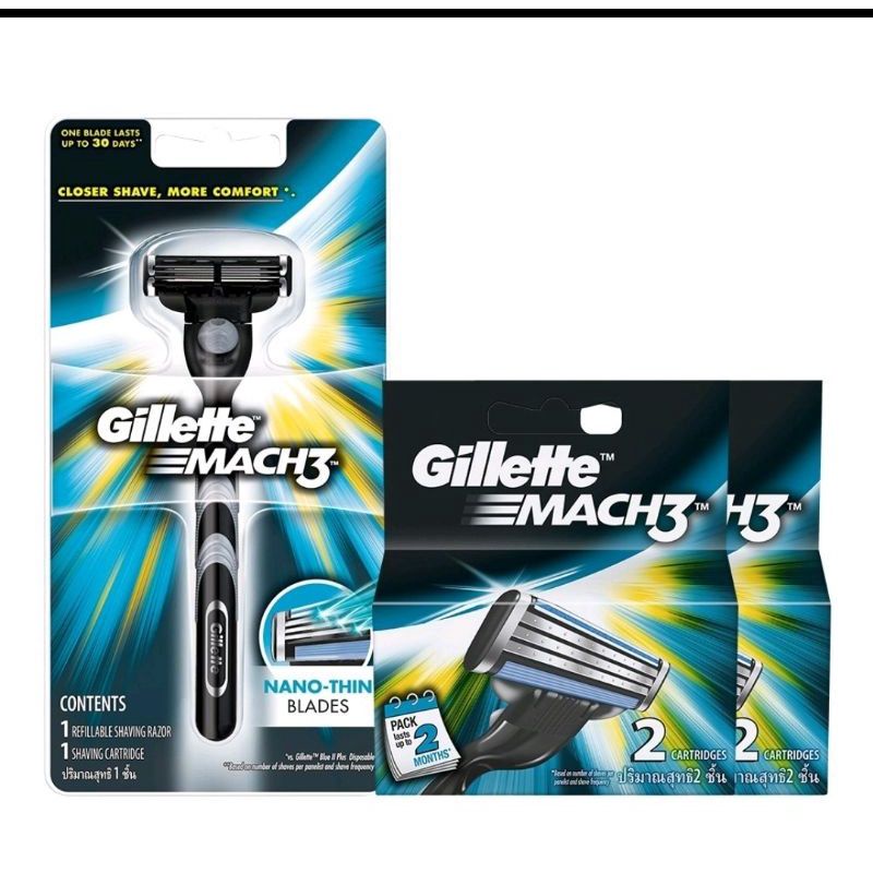 Gillette Alat Cukur Mach 3 Razor / Pisau Cukur Refill isi Ulang