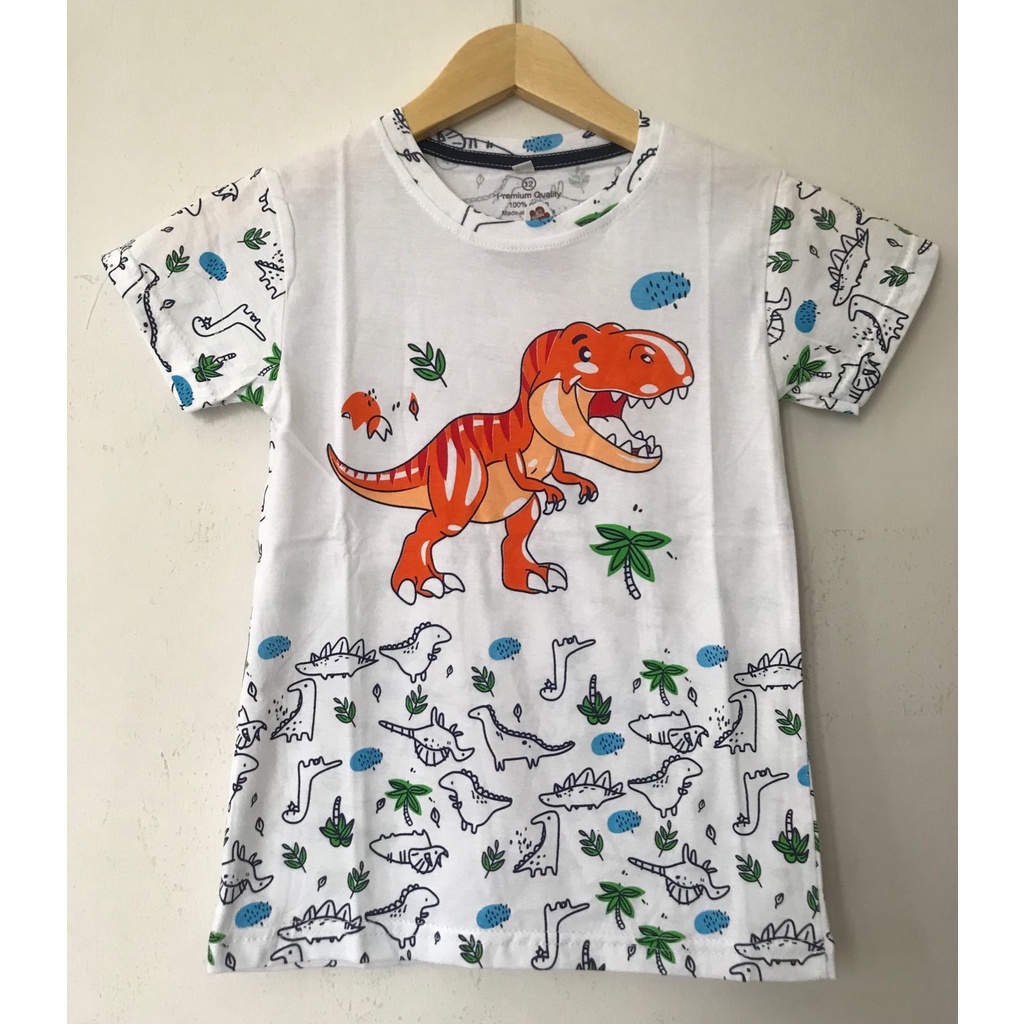 KAOS ANAK LAKI-LAKI FULLPRINTEEDTEE DINO PUTIH