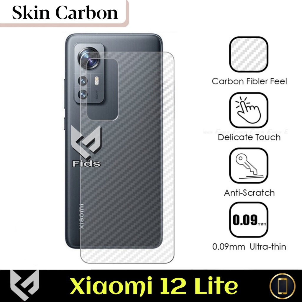 Promo Skin Carbon Xiaomi 12 / Xiaomi 12 Pro / Xiaomi 12 Lite Garskin Carbon Premium Anti Gores Dan Anti Jamur Body Belakang Handphone