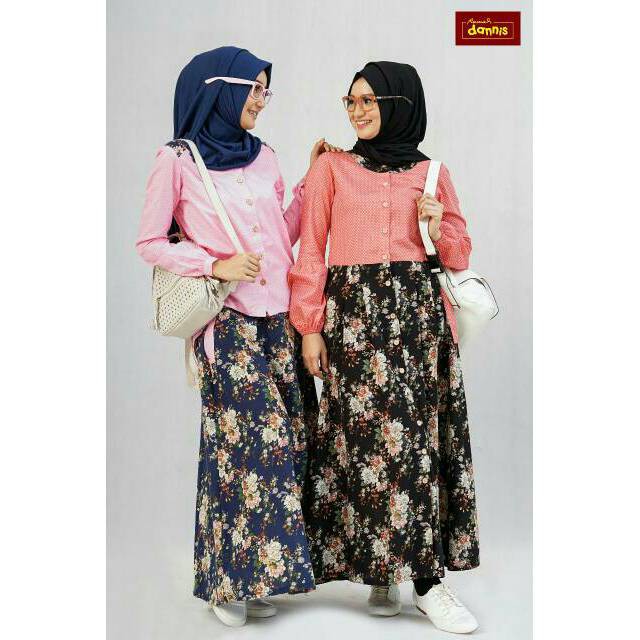 Gamis Dannis A MIX MATCH XXL WARNA ORANGE BATA