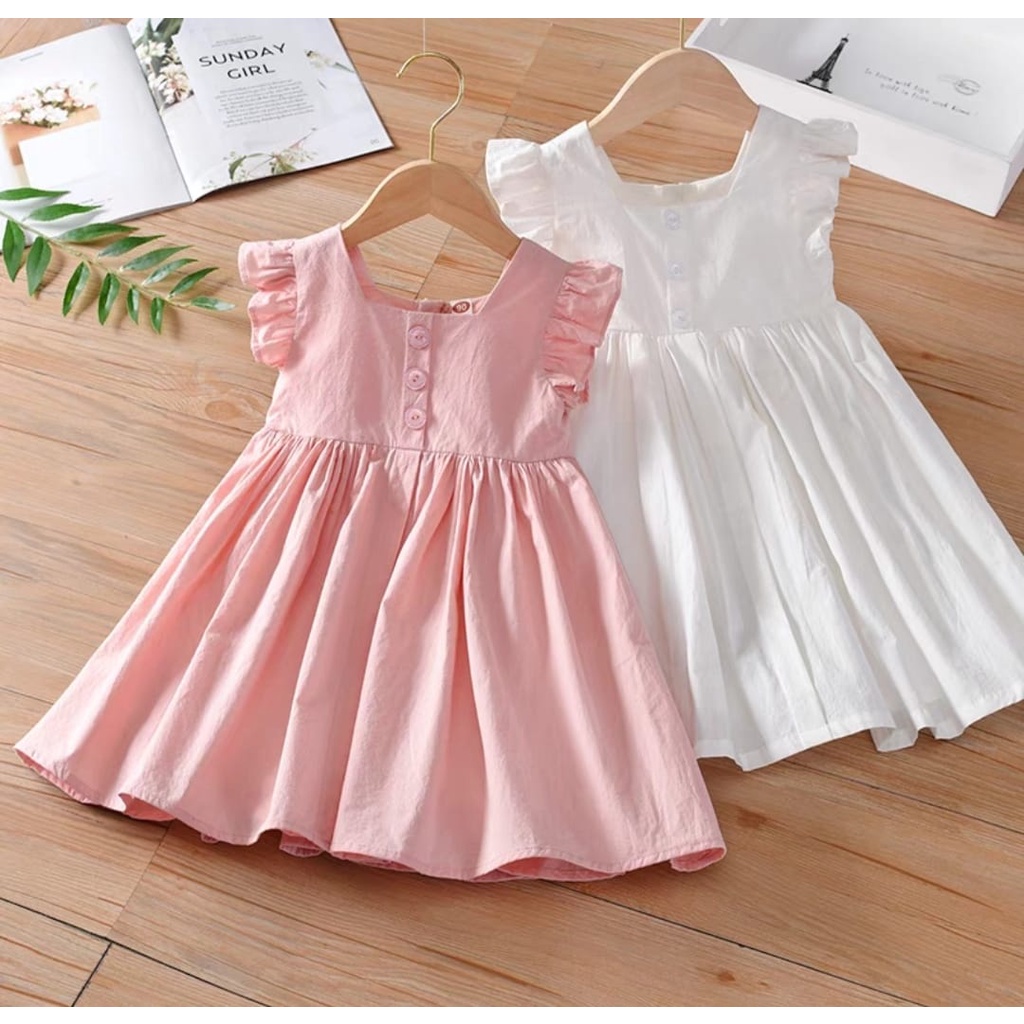 Jimmedy.id - Dress Anak Perempuan Imut Bahan Katun Untuk Umur 3 - 7 Tahun