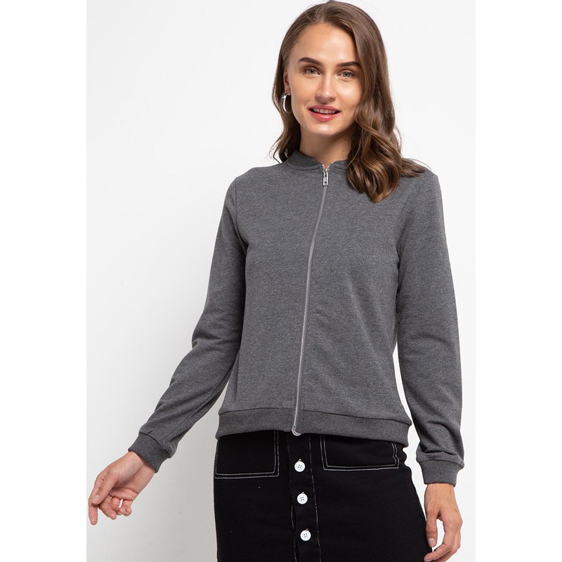 Tolliver Relaxed Bomber Jacket Dark Grey