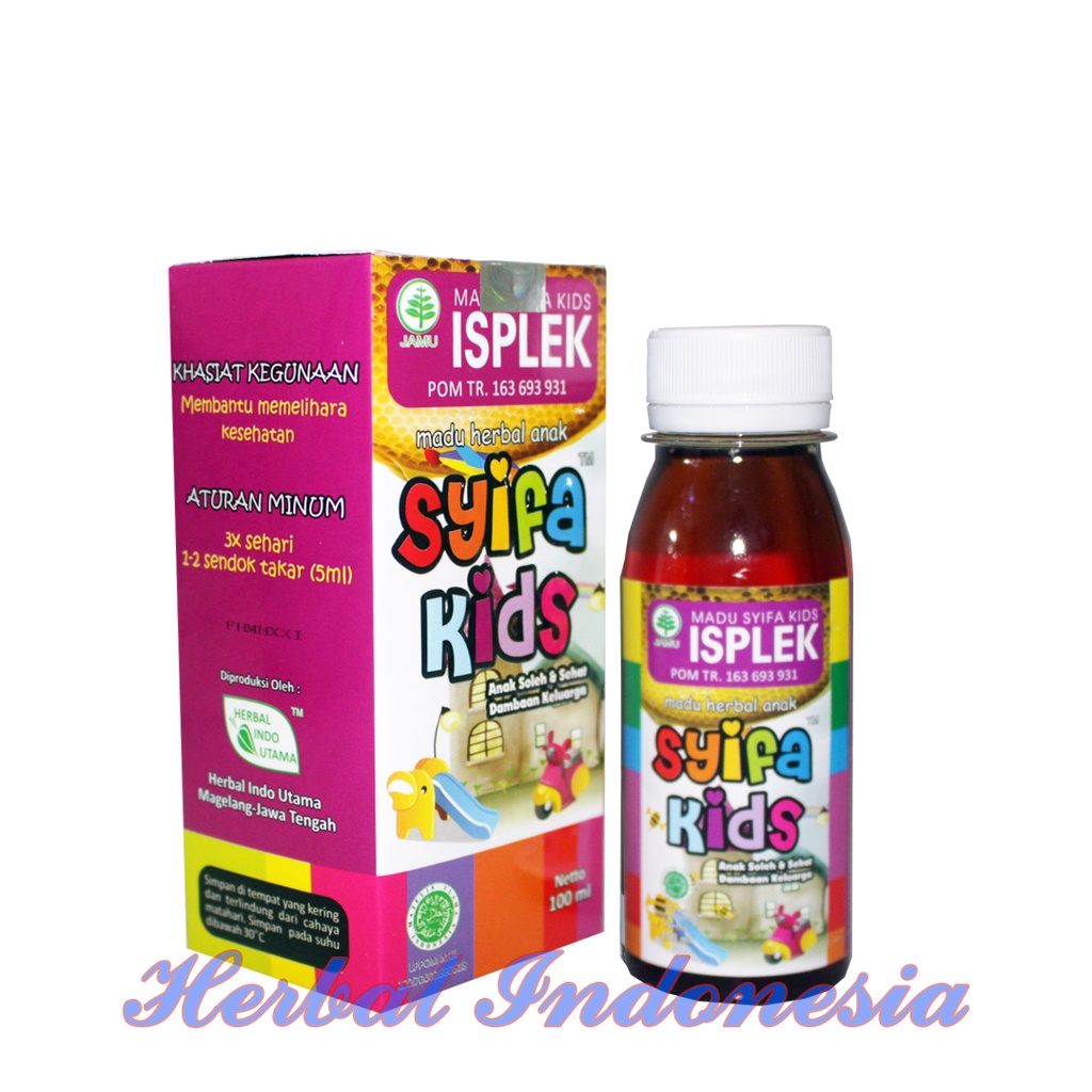 Madu Anak Syifa Kids ISPLEK 100 ml HIU  100 ML - Herbal HIU Radang Paru, Sesak Nafas Pada Anak