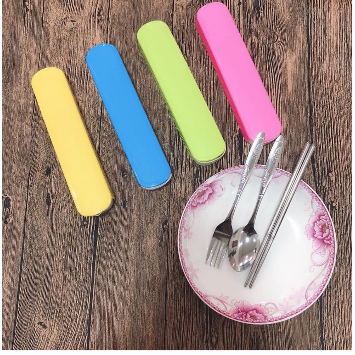 Cutlery Set Alat Makan sendok sumpit garpu Stainless travel