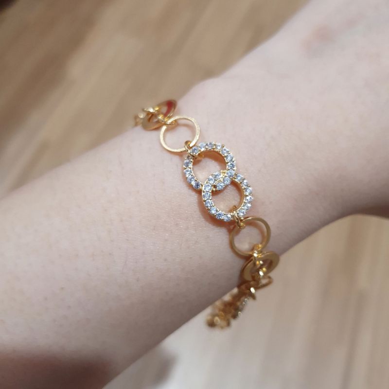 Gelang Premium Quality Lapis emas Gelang Krincingan Gold Tidak karatan Gelang import gold 8829