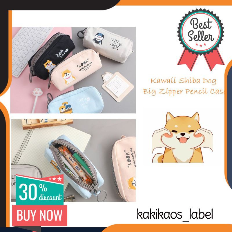 

TP0046 Kawaii Shiba Dog Big Zipper Large Pencil Case / Tempat Pensil