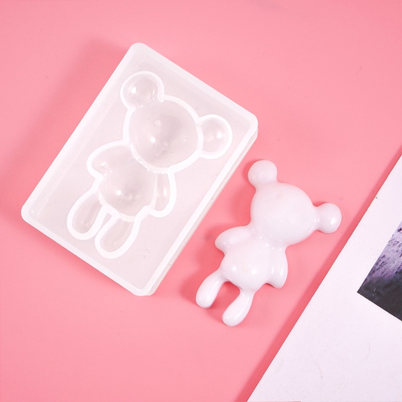 SIY  7 Pcs/Set Teddy Bear Keychain Crystal Epoxy Resin Mold Earrings Pendant Silicone Mould DIY Crafts Jewelry Necklace Tool