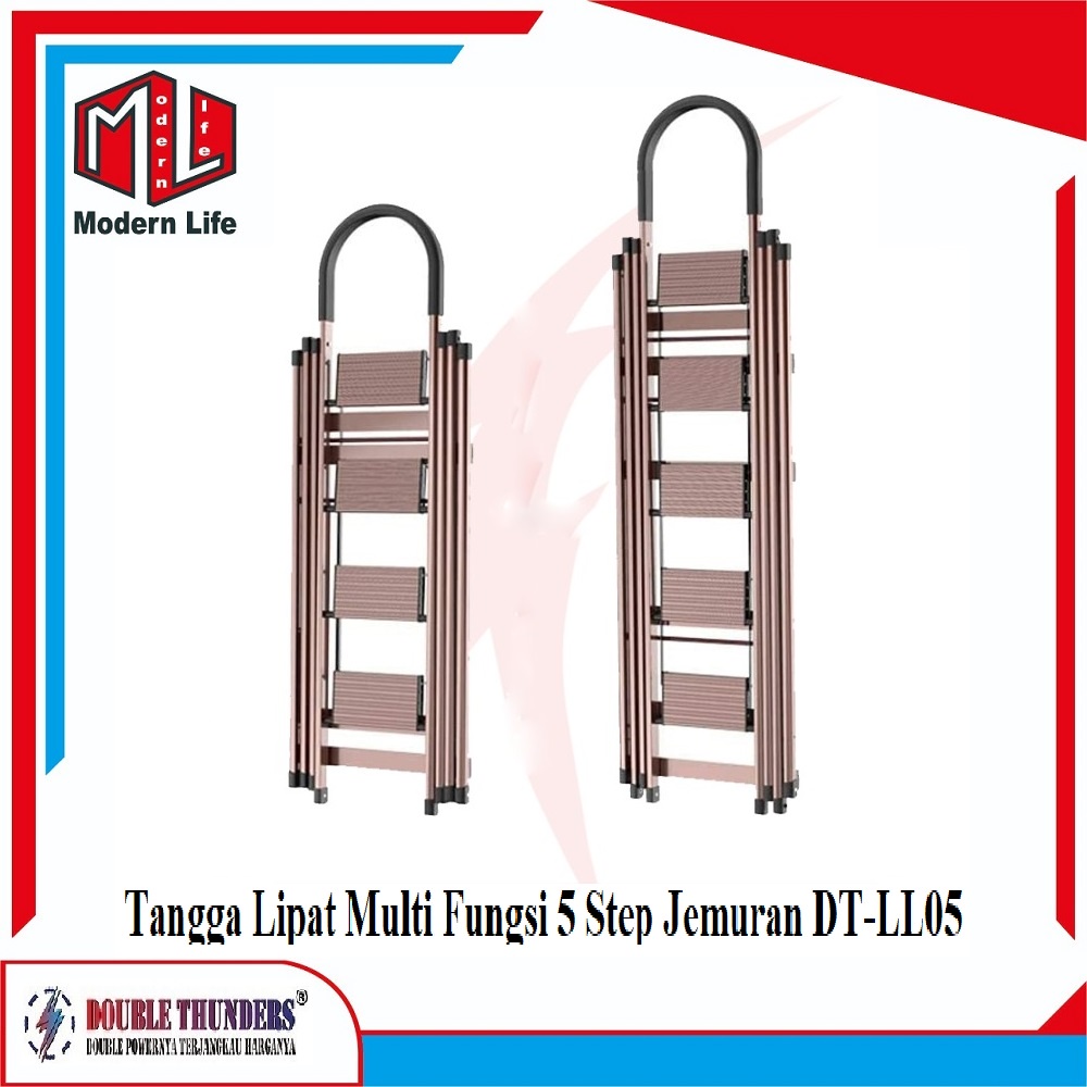 Tangga Lipat 5 Step 110cm Portable Serba Guna DT-LL05 2in1