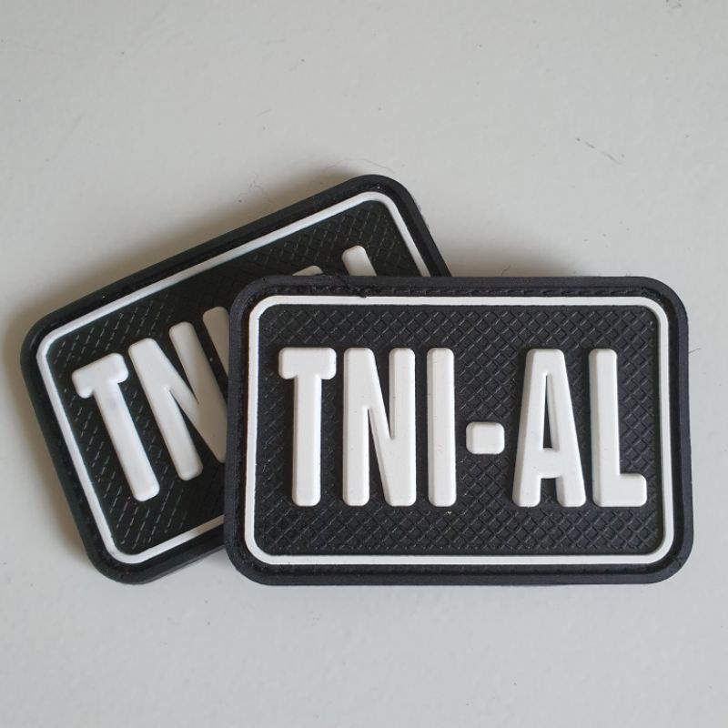 PATCH RUBBER TULISAN TNI-AL KOTAK/TEMPELAN EMBLEM KARET