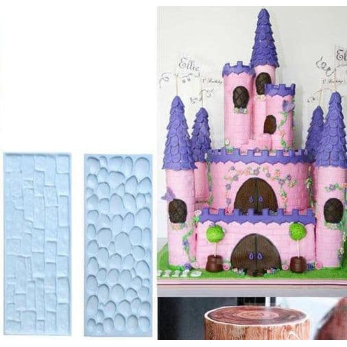 Texture Fondant Silicone Mat - Rock &amp; Stone Wall (2pcs)