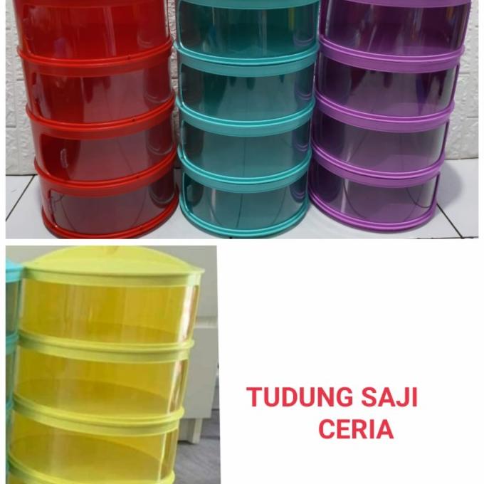 tudung saji 4 susun warna ceria