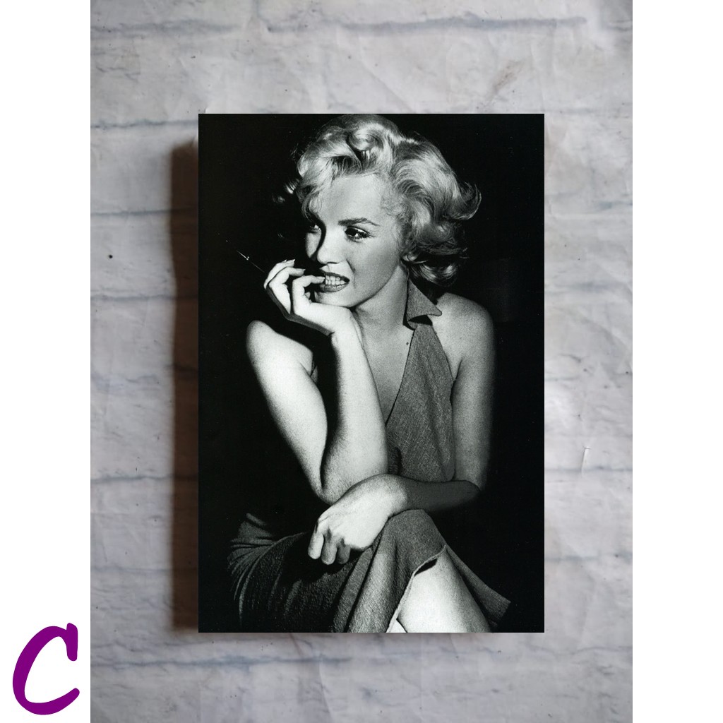 Poster Marilyn Monroe Hitam Putih Klasik Retro Vintage Hiasan