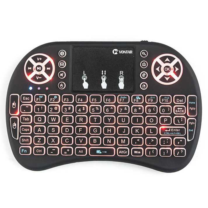 Taffware Air Mouse Wireless Mini Keyboard RGB 2.4GHz Touch Pad CNS