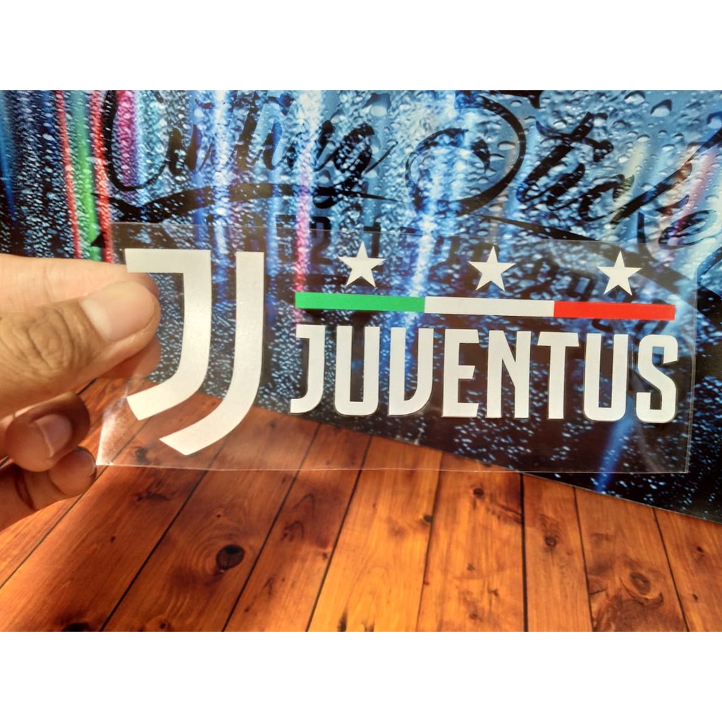 Cutting Stiker Juventus 3 Stars Flag Variasi Motor Mobil