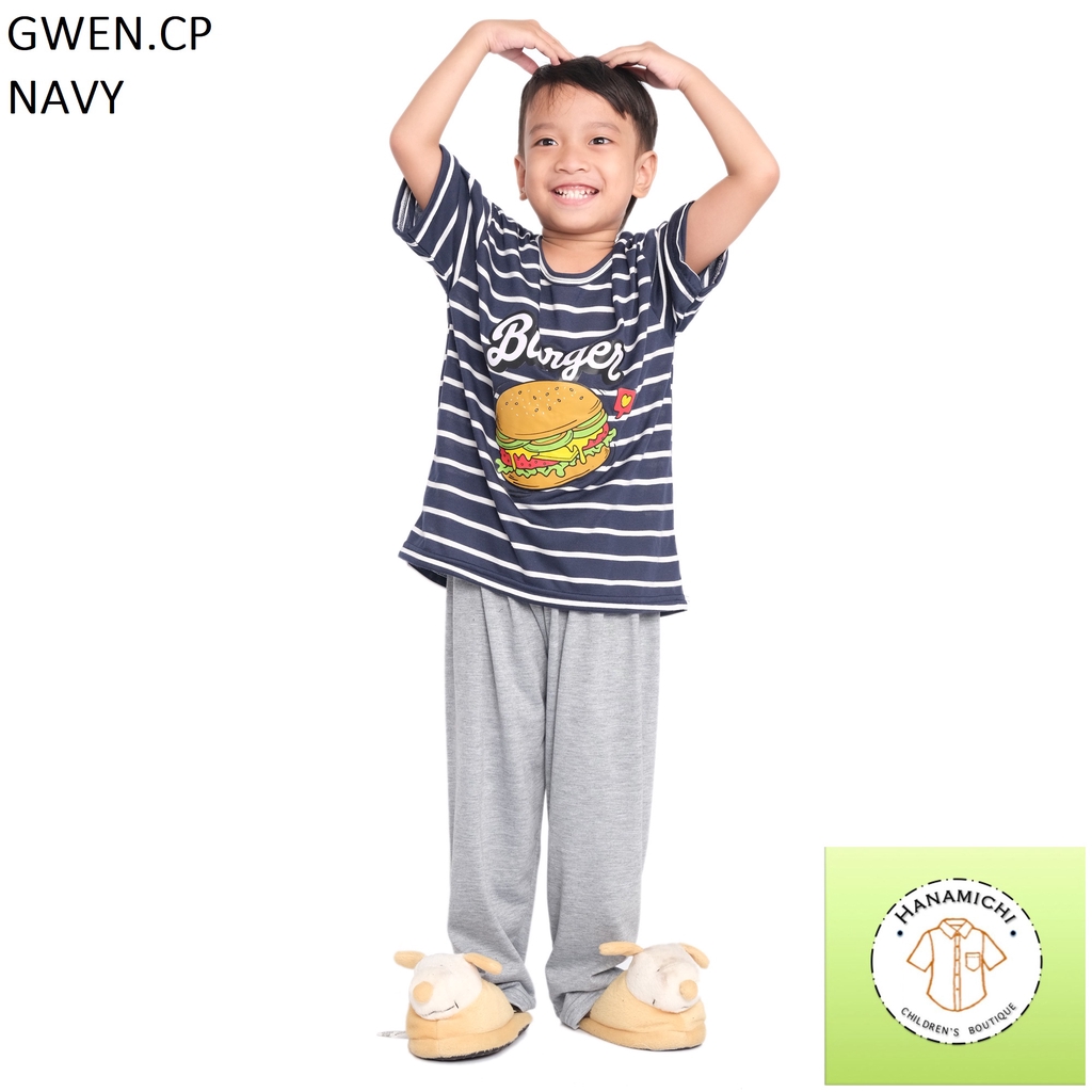 Hanamichi GWEN.CP Setelan Baju Tidur Anak Bergambar Lengan Pendek