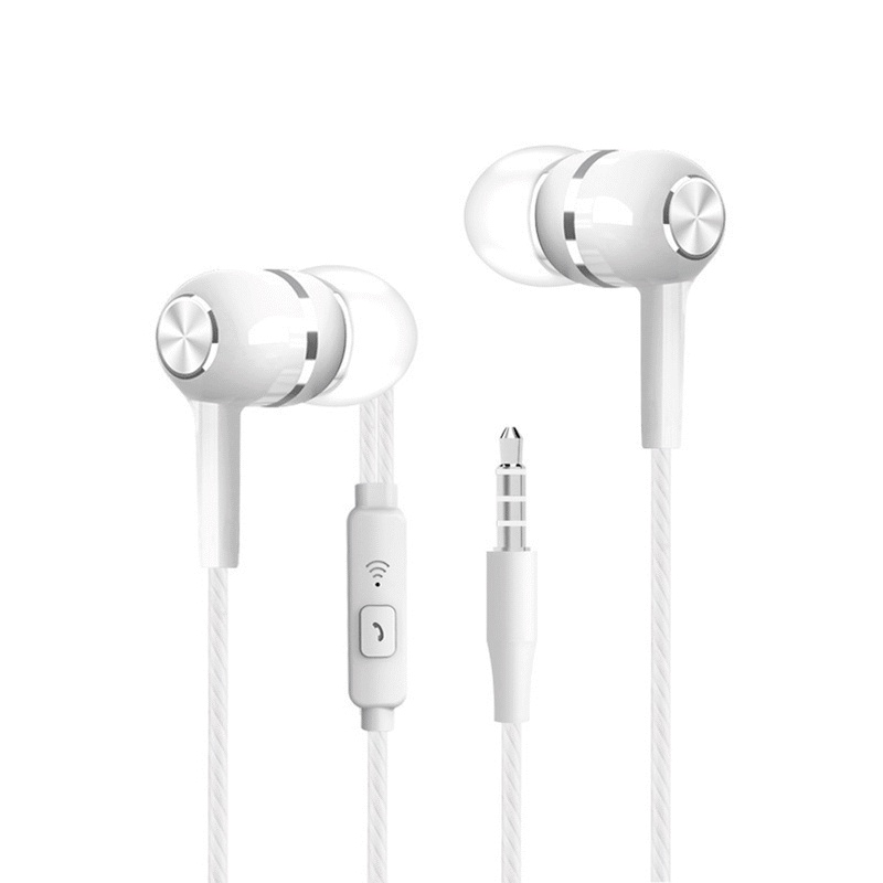 XNYOCN Headphone Kabel Headphone Semi-In-Ear Diameter 14mm HD Audio Macaron Kontrol Warna Headphone Kontrol Kawat dengan Mikrofon In-Ear Subwoofer Headphone Telepon Universal