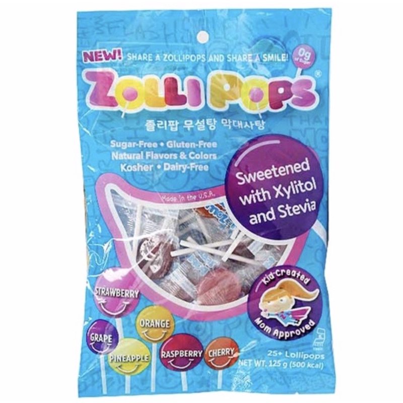 

Zollipops Sweetened Xylitol Stevia Sugar Free The Clean Teeth Pops Fruit Flavors