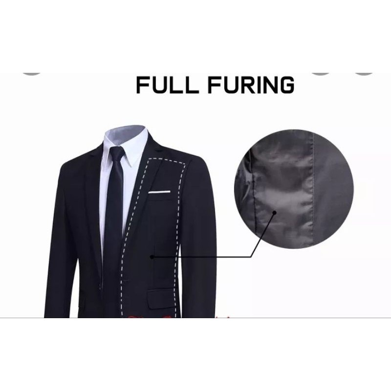 PROMO TERBARU Jas almamater sekolah warna hitam polos / jas hitam slim fit blazer formal / jas