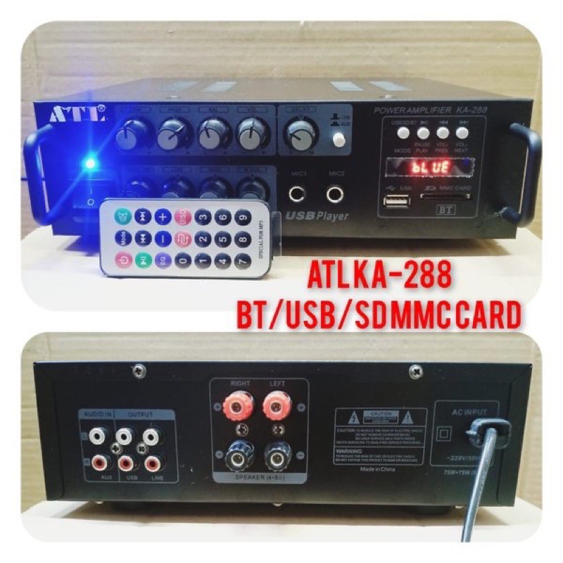 Jual Power Amplifier ATL KA288 Original Ampli Karaoke Bluetooth USB