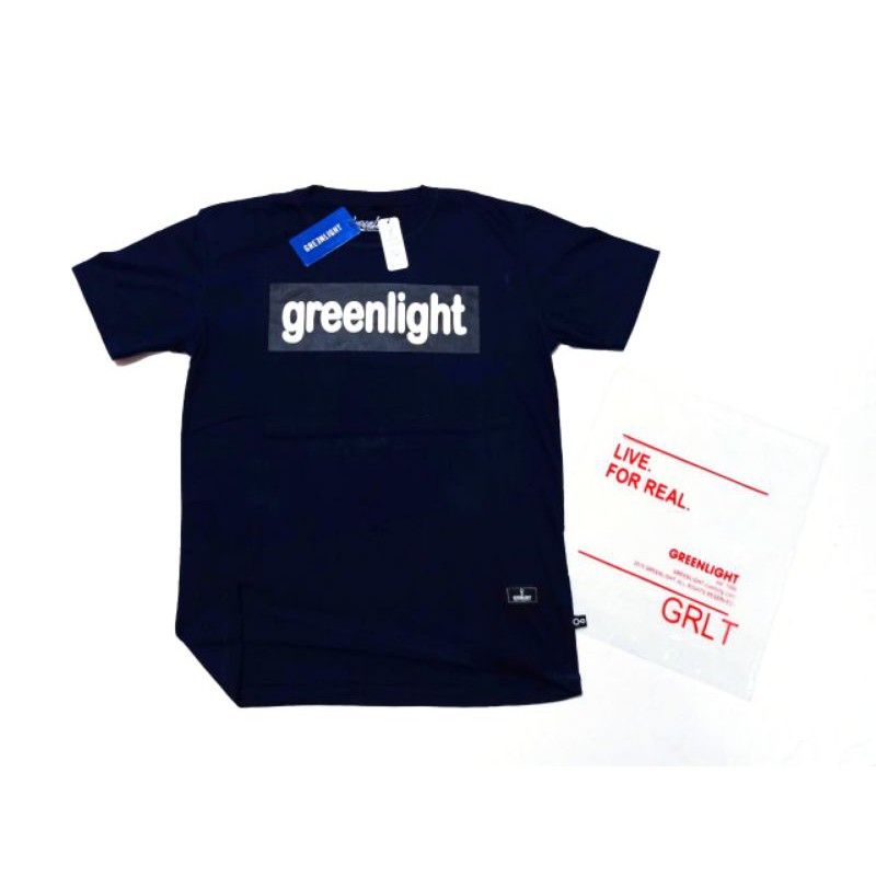 Kaos distro GREENLIGHT LOGO BOX atasan pria tshirt kaos pakaian pria