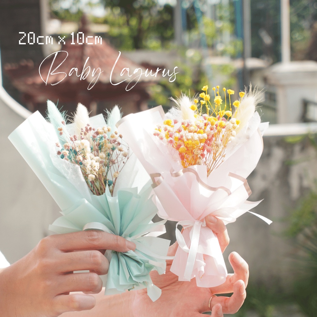 Petite Dried Flower Baby Breath Lagurus Bouquet