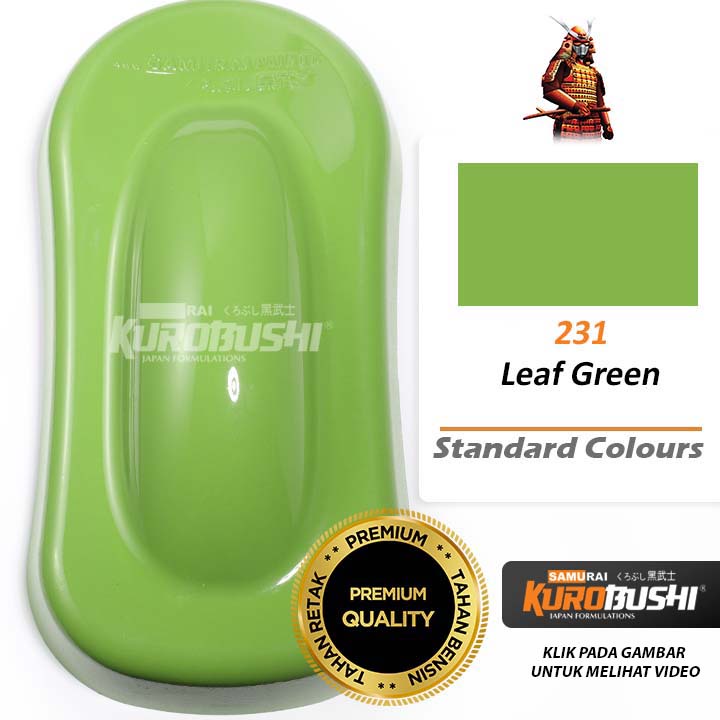 Samurai Paint Kurobushi Standard Colours Cat Semprot Pilox Pilok 231 Leaf Green / HIjau Daun / Hijau Muda (400ml)