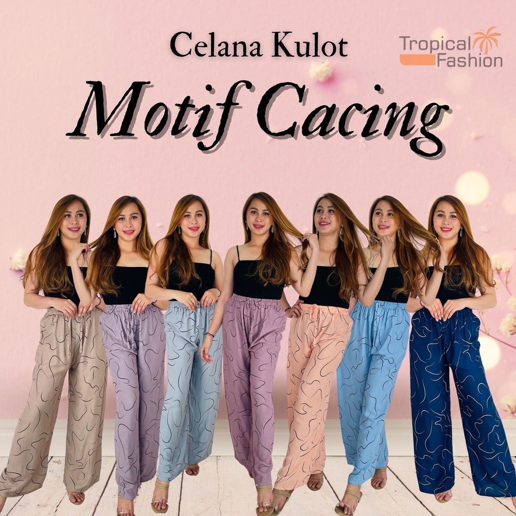 Celana Kulot Bali Motif Cacing Bahan Rayon Premium Untuk Remaja dan Dewasa Murah