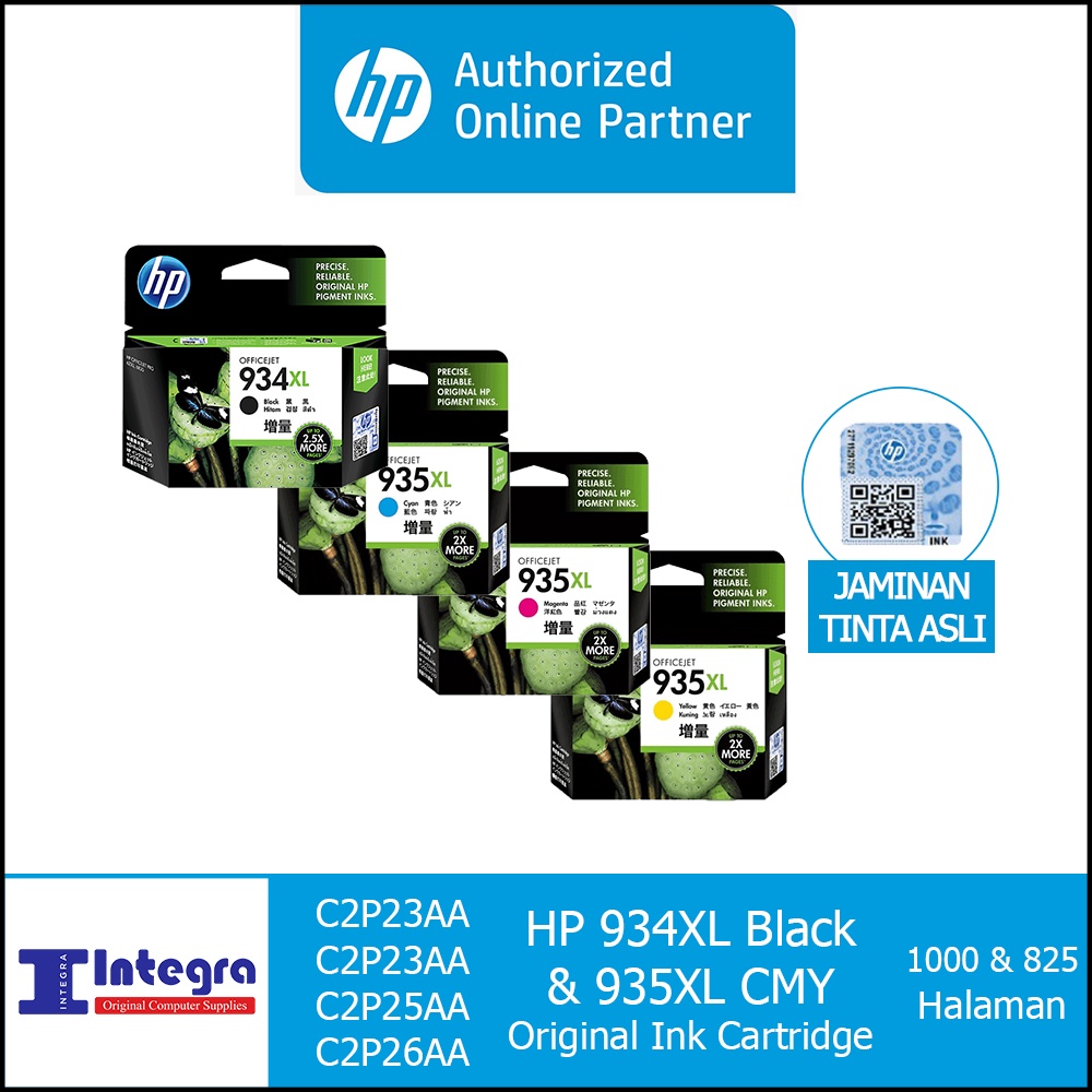 Tinta HP 1 Set 934 &amp; 935 XL ( Bk, C, M, Y ) Original Cartridge