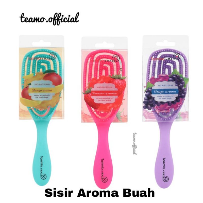Tammia WFB-007 L Antibacterial Fruit Scented Oval Wonder Flex Detangling Brush Hair Brush Sisir Bera