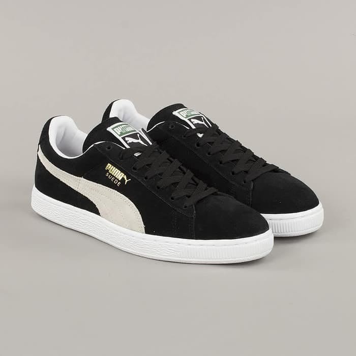 puma suede classic black white