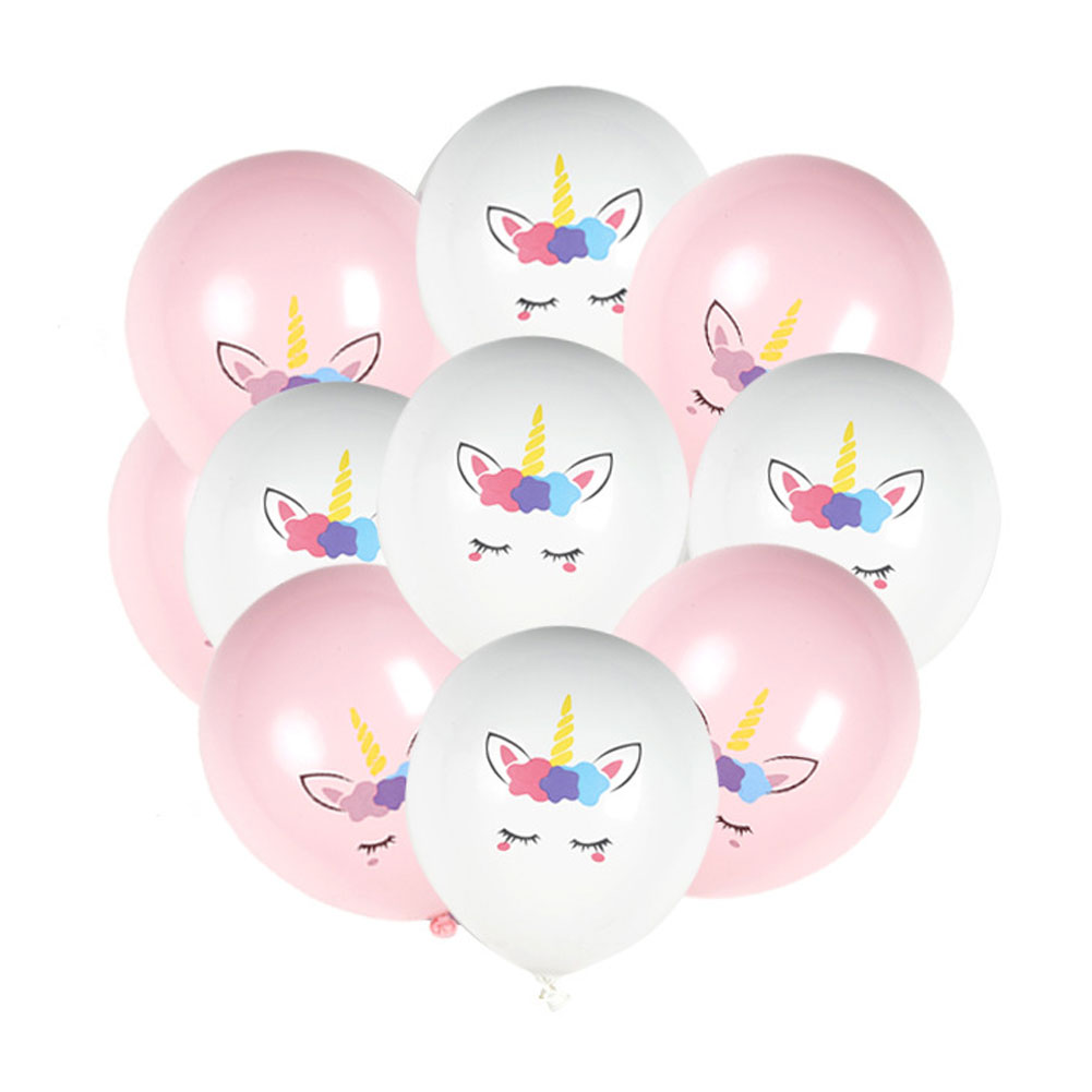 Balon Latex Desain Kartun Unicorn Warna Pink Ukuran 12 Inci Untuk Dekorasi Pesta Ulang Tahun Anak
