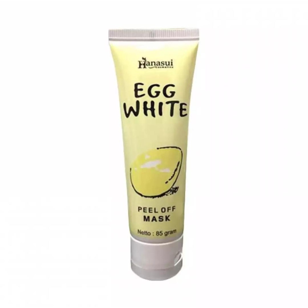 Hanasui Mask Egg White Peel Off - Masker Wajah Hanasui Kosmetik - Masker Telur - 85gr + Gratis Kuas