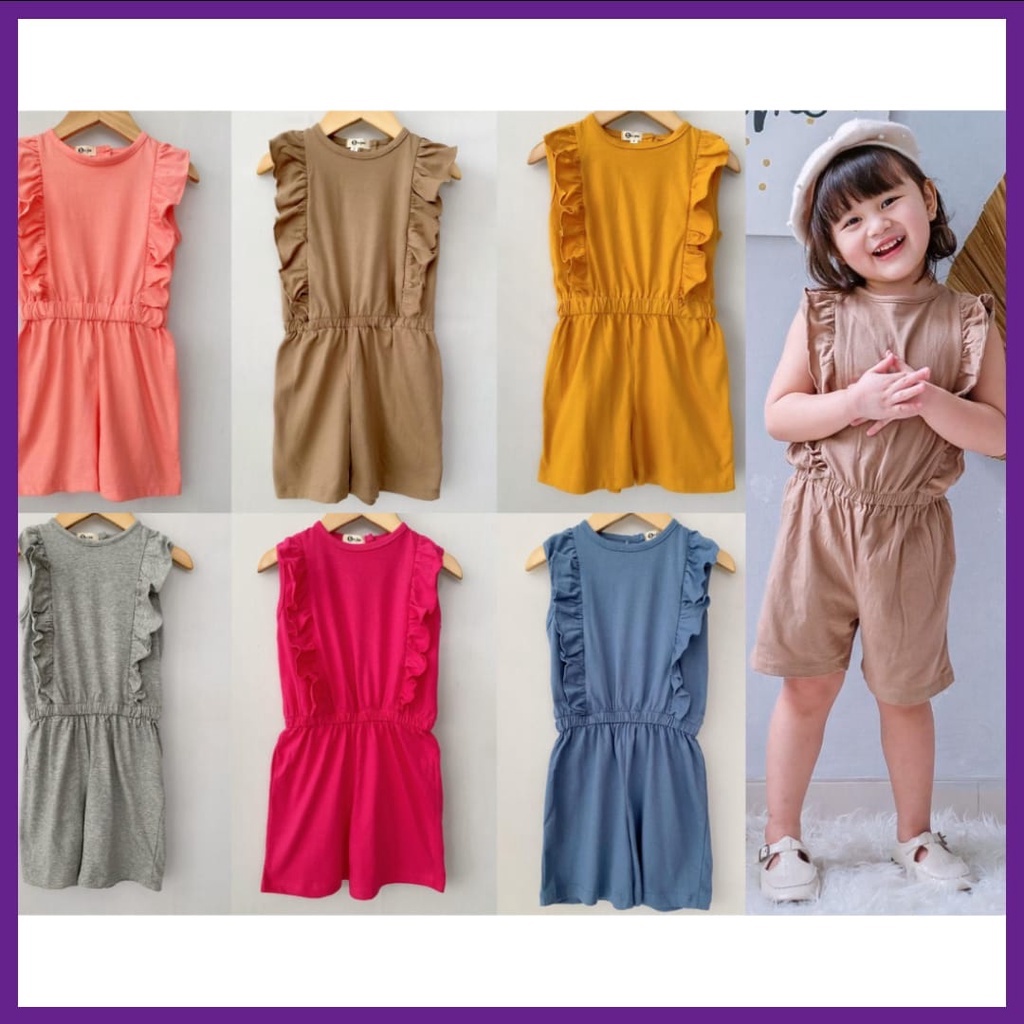 PROMO 7.7 Jumpsuit Anak Smilee Nada Polos Mixx Warna Size 1-5Tahun