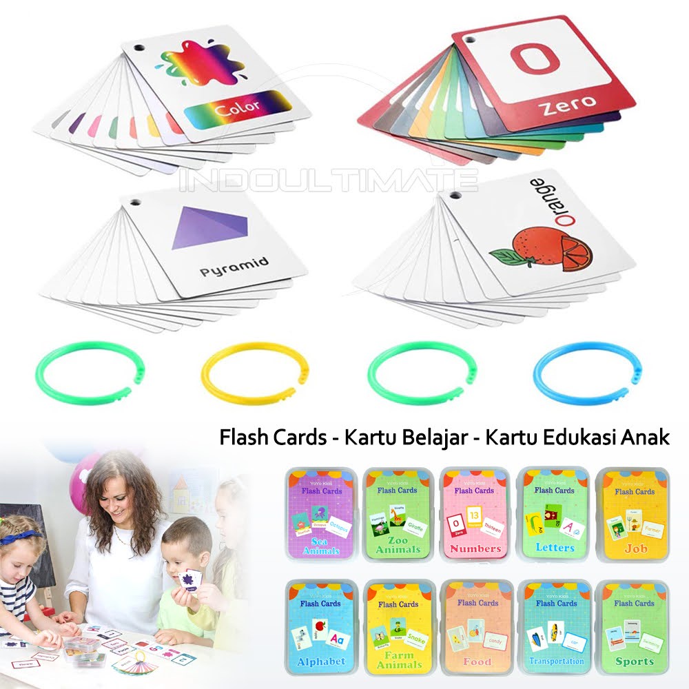 Flash Card  Ring TO-F08 Kartu Pintar Edukasi Anak kartu mainan anak isi 50pcs