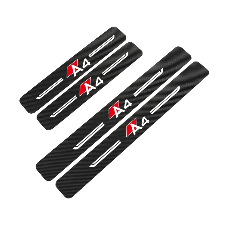 Stiker Pelindung Pintu Mobil Bahan Kulit Carbon Fiber Untuk Audi A3 A4 A5 A6 A7 Q3 Q5 Q7