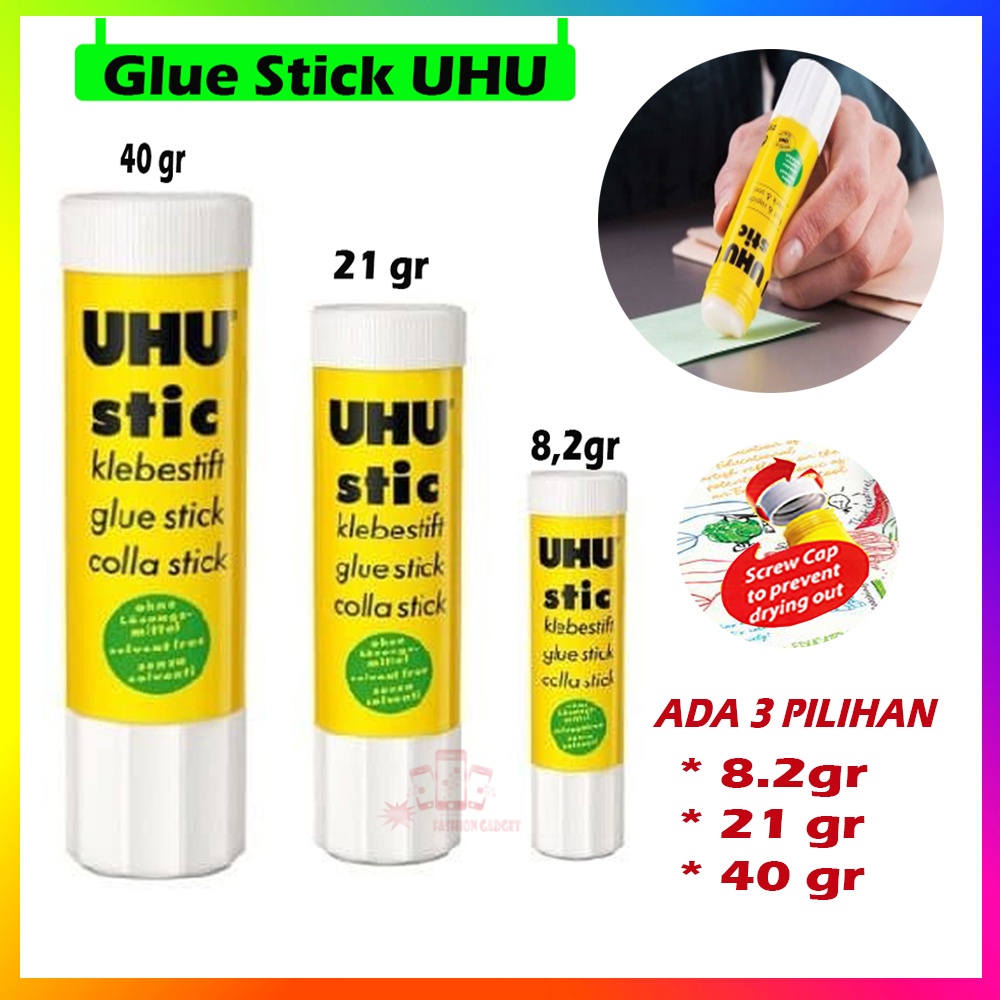 1 BUAH LEM STIK PUTAR UHU STICK STIC STIK BESAR KECIL LEM UHU STICK / LEM UHU 8.2GR / LEM UHU  21GR / LEM UHU 40GR