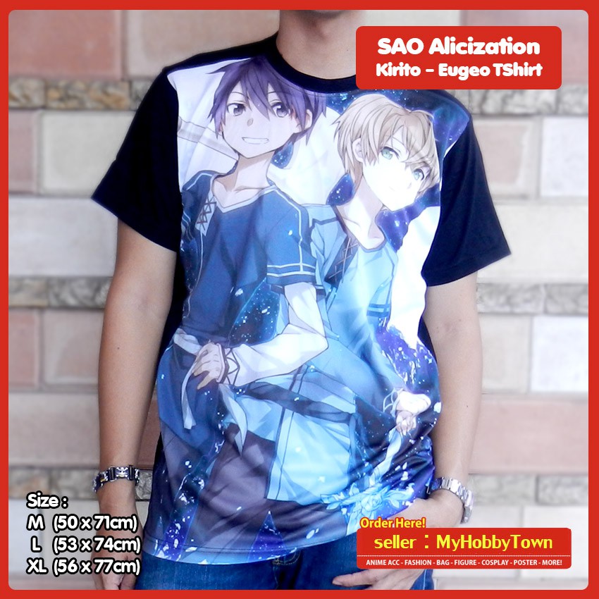 Kaos Anime SAO Sword Art Online Alicization Kirito Eugeo Full Print