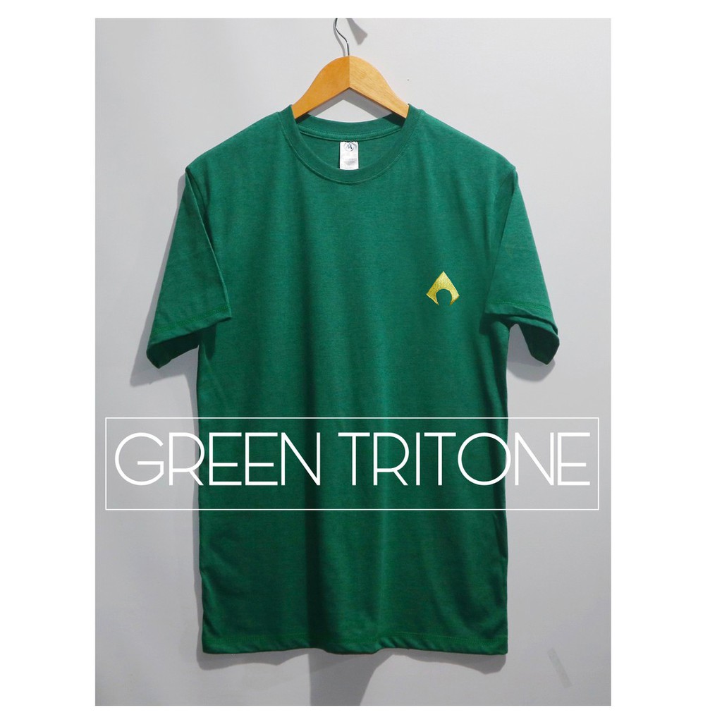 Kaos Premium Logo Aquaman Bordir bahan Tritone Twotone Misty