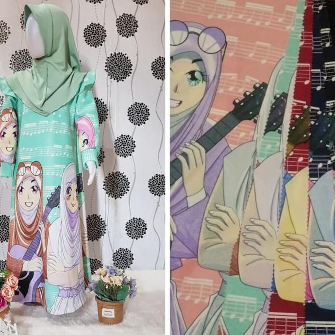 Gamis Anak 2-4 tahun Scuba Printing / Syari Anak Ukuran M/ Paris - ,