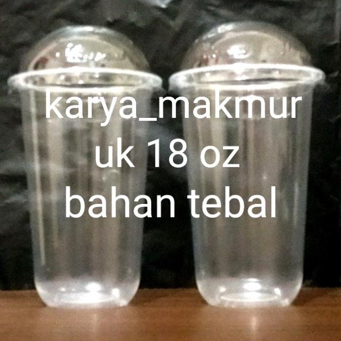 Eklusif Gelas Plastik Oval Tebal Uk 18 Oz Pp Cup Plus Tutup(1 Roll Isi 50 Pcs) Hemat
