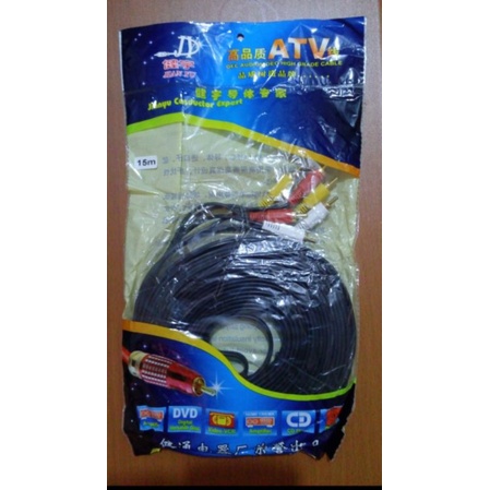 KABEL RCA 3 TO RCA 3 15 METER VIDEO AV / KABEL MERAH PUTIH KUNING 15 M