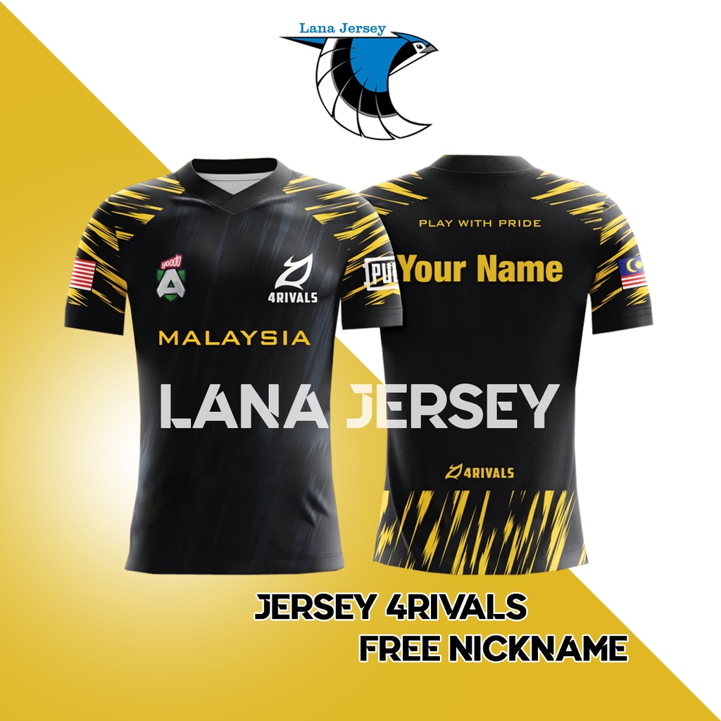 JERSEY 4RIVALS ESPORT PUBGM MALAYSIA FREE REQUEST NICKNAME
