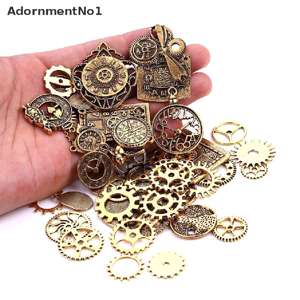 (AdornmentNo1) 40pcs Liontin Jam Bahan Metal Alloy Gaya Vintage / Steampunk Menarik Untuk Perhiasan DIY