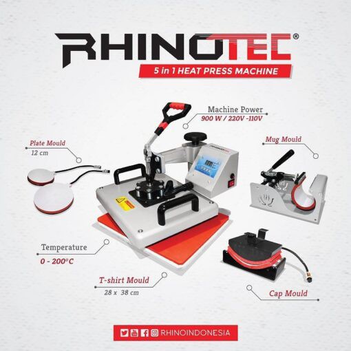 Rhinotec Mesin Press Sablon 5 In 1 (RTM - 01)