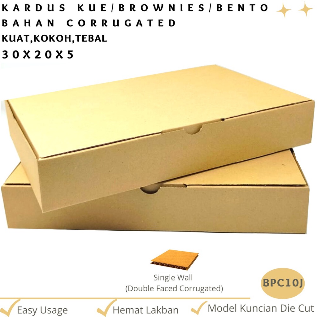 Kardus Catering Dus 30x20x5 Corrugated Diecut E-flute (BPC10J)