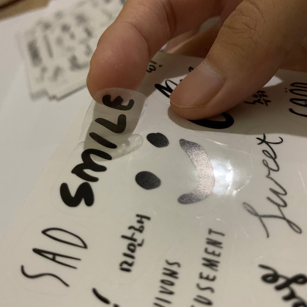 

Sticker kata-kata berbagai bahasa / stiker transparan